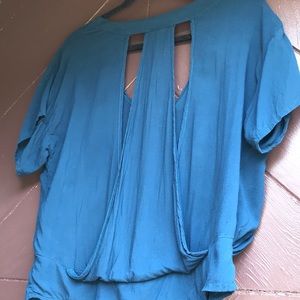 Kaitlyn Women’s Blue S open back design top